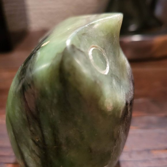 Primitive Inuit Early R Labbe Owl-signed Soapstone Carving Vintage - Picture 2 of 9